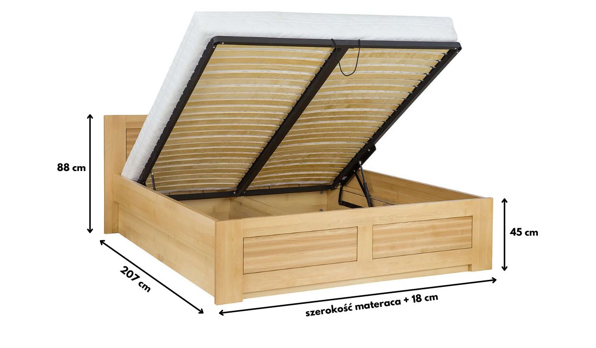 Wymiary łóżka LK212 BOX